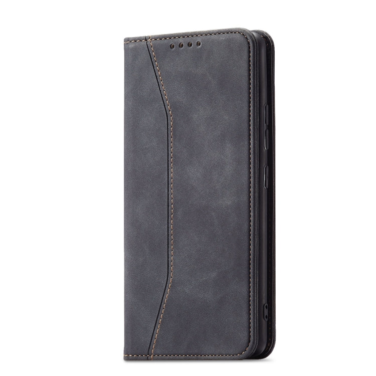 For Motorola Moto G60S Magnetic Dual-fold Leather Phone Case(Black)