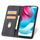 For Motorola Moto G60S Magnetic Dual-fold Leather Phone Case(Black)