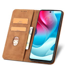 For Motorola Moto G60S Magnetic Dual-fold Leather Phone Case(Brown)