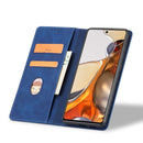For Xiaomi Mi 11T / Mi 11T Pro Magnetic Dual-fold Leather Phone Case(Blue)