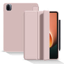 For Xiaomi Pad 5 / Pad 5 Pro Skin Feel Matte Honeycomb Leather Tablet Case with Tri-fold Bracket(Light Pink)
