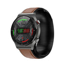 S2 1.3 inch Leather Strap Smart Watch, Support Body Temperature Monitor/Blood Oxygen Monitor(Brown)