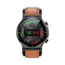 S2 1.3 inch Leather Strap Smart Watch, Support Body Temperature Monitor/Blood Oxygen Monitor(Brown)