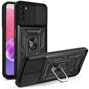 For Samsung Galaxy A03s EU Version Sliding Camera Design TPU + PC Phone Case(Black)