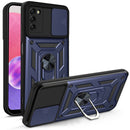 For Samsung Galaxy A03s EU Version Sliding Camera Design TPU + PC Phone Case(Blue)