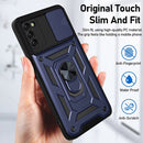 For Samsung Galaxy A03s EU Version Sliding Camera Design TPU + PC Phone Case(Blue)