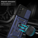 For Samsung Galaxy A03s EU Version Sliding Camera Design TPU + PC Phone Case(Blue)