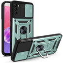 For Samsung Galaxy A03s EU Version Sliding Camera Design TPU + PC Phone Case(Dark Green)