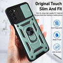 For Samsung Galaxy A03s EU Version Sliding Camera Design TPU + PC Phone Case(Dark Green)