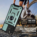 For Samsung Galaxy A03s EU Version Sliding Camera Design TPU + PC Phone Case(Dark Green)