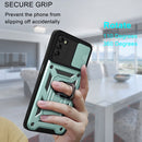 For Samsung Galaxy A03s EU Version Sliding Camera Design TPU + PC Phone Case(Dark Green)