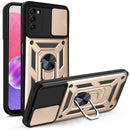 For Samsung Galaxy A03s EU Version Sliding Camera Design TPU + PC Phone Case(Gold)