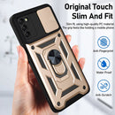 For Samsung Galaxy A03s EU Version Sliding Camera Design TPU + PC Phone Case(Gold)