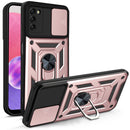 For Samsung Galaxy A03s EU Version Sliding Camera Design TPU + PC Phone Case(Rose Gold)