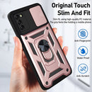 For Samsung Galaxy A03s EU Version Sliding Camera Design TPU + PC Phone Case(Rose Gold)