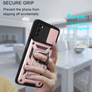 For Samsung Galaxy A03s EU Version Sliding Camera Design TPU + PC Phone Case(Rose Gold)