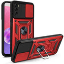 For Samsung Galaxy A03s EU Version Sliding Camera Design TPU + PC Phone Case(Red)