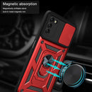 For Samsung Galaxy A03s EU Version Sliding Camera Design TPU + PC Phone Case(Red)