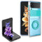 For Samsung Galaxy Z Flip3 5G Sliding Camera Design TPU Phone Case with Ring Holder(Mint Green)