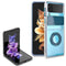 For Samsung Galaxy Z Flip3 5G Sliding Camera Design TPU Phone Case with Ring Holder(Dark Green)