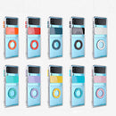 For Samsung Galaxy Z Flip3 5G Sliding Camera Design TPU Phone Case with Ring Holder(Blue)