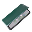 For Google Pixel 6a Carbon Fiber Texture Horizontal Flip Leather Phone Case(Green)