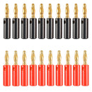 A6546 20 in 1 Car Red and Black Cover Gold-plated 4mm Banana Head Audio Plug