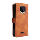 For Oukitel WP15 5G Solid Color Skin Feel Magnetic Buckle Leather Phone Case(Brown)
