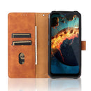 For Oukitel WP15 5G Solid Color Skin Feel Magnetic Buckle Leather Phone Case(Brown)