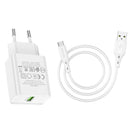 Borofone BN5 Single QC3.0 USB Charger with USB to Type-C Cable, EU Plug(White)