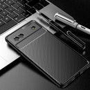 For Google Pixel 6a Carbon Fiber Texture Shockproof TPU Phone Case(Black)