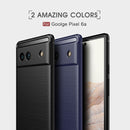 For Google Pixel 6a Brushed Carbon Fiber Texture Shockproof TPU Phone Case(Blue)
