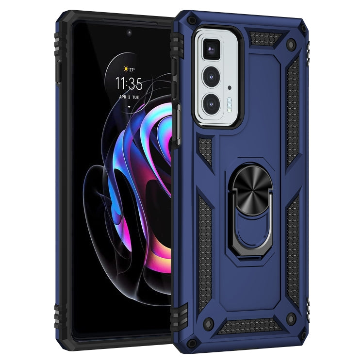 For Motorola Edge 20 Pro Shockproof TPU + PC Phone Case(Blue)
