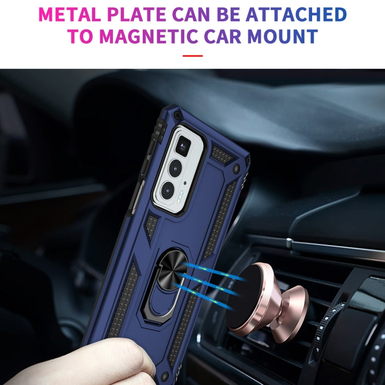 For Motorola Edge 20 Pro Shockproof TPU + PC Phone Case(Blue)