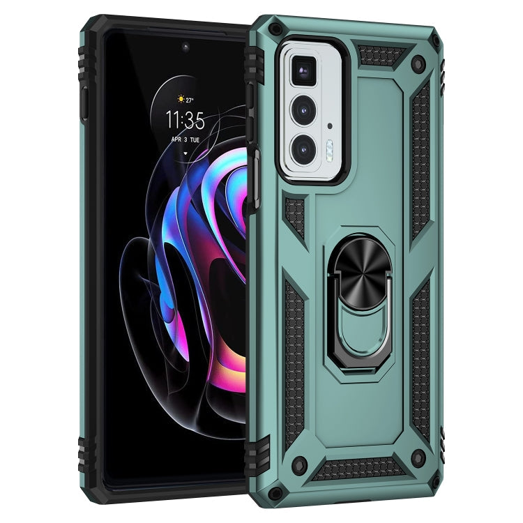 For Motorola Edge 20 Pro Shockproof TPU + PC Phone Case(Dark Green)