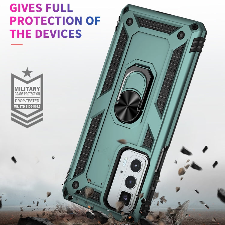 For Motorola Edge 20 Pro Shockproof TPU + PC Phone Case(Dark Green)