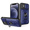 Sliding Camshield Card Phone Case For iPhone 12(Blue)