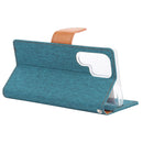 For Samsung Galaxy S22 Ultra 5G GOOSPERY CANVAS DIARY Canvas Texture Leather Phone Case(Dark Green)