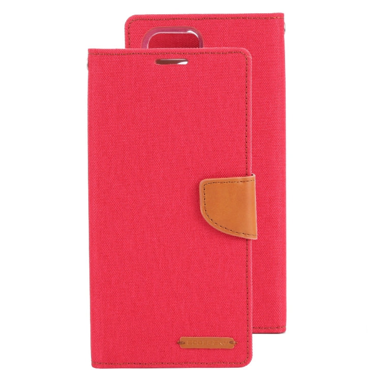 For Samsung Galaxy S22 Ultra 5G GOOSPERY CANVAS DIARY Canvas Texture Leather Phone Case(Red)
