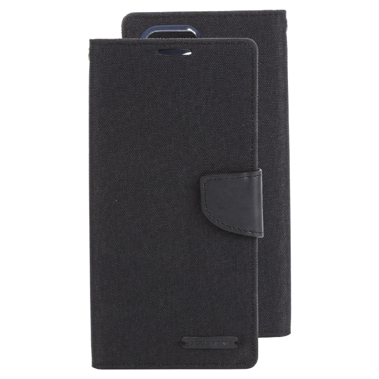For Samsung Galaxy S22 Ultra 5G GOOSPERY CANVAS DIARY Canvas Texture Leather Phone Case(Black)