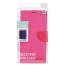 For Samsung Galaxy S22 Ultra 5G GOOSPERY CANVAS DIARY Canvas Texture Leather Phone Case(Rose Red)