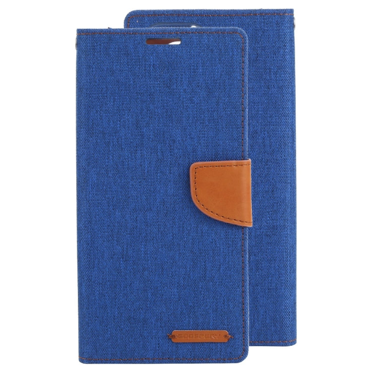 For Samsung Galaxy S22 Ultra 5G GOOSPERY CANVAS DIARY Canvas Texture Leather Phone Case(Blue)