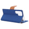 For Samsung Galaxy S22 Ultra 5G GOOSPERY CANVAS DIARY Canvas Texture Leather Phone Case(Blue)