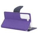 For Samsung Galaxy S22+ 5G GOOSPERY FANCY DIARY Cross Texture Leather Phone Case(Purple)