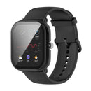 For Amazfit GTS 2 mini PC + Tempered Glass Watch Protective Case(Black)