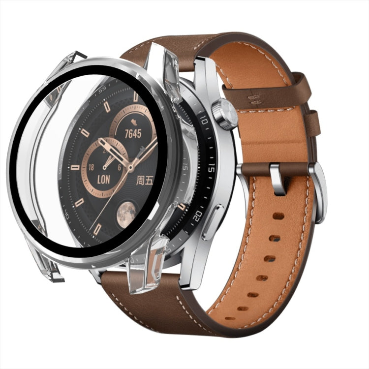 For Huawei Watch GT 3 46mm PC + Tempered Glass Watch Protective Case(Transparent)