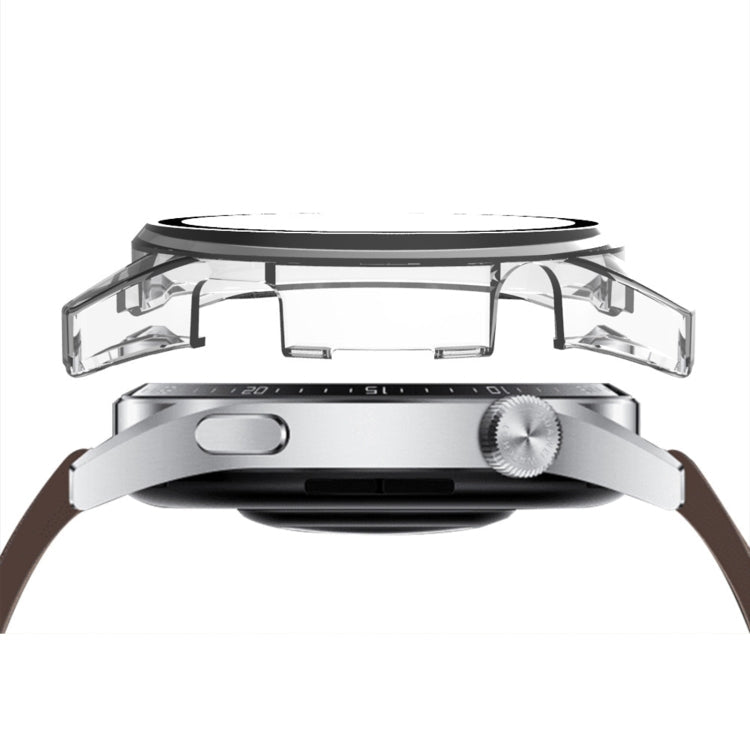 For Huawei Watch GT 3 46mm PC + Tempered Glass Watch Protective Case(Creamy-white)