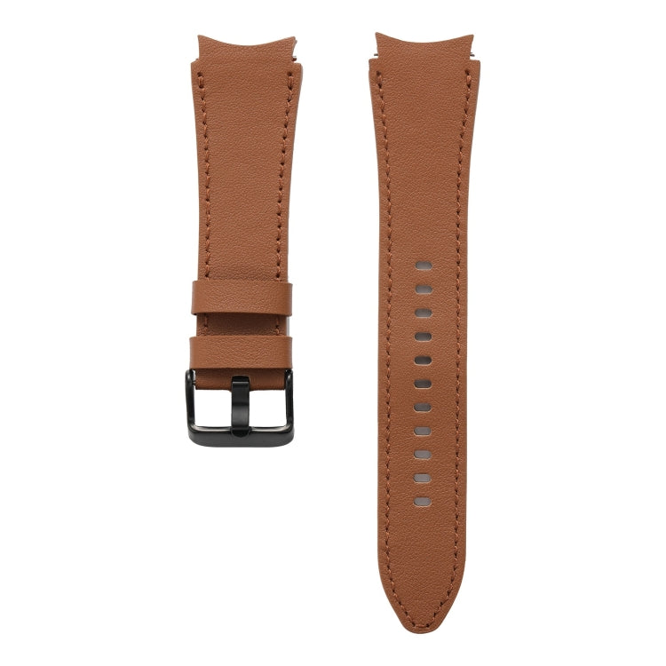 For Samsung Galaxy Watch4 40mm/44mm Double-sided Leather Watch Band(Brown)