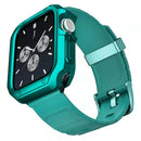Silicone Watch Band + Watch Case Set For Apple Watch Series 7 41mm(Green)