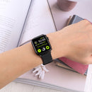 Silicone Watch Band + Watch Case Set For Apple Watch Series 7 41mm(Black Blue)